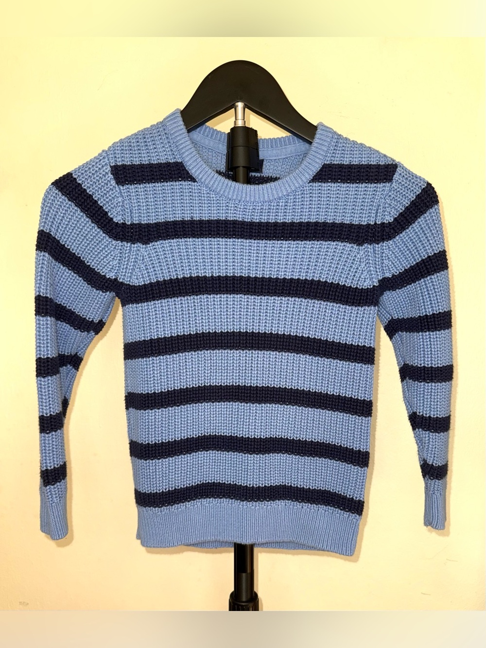 Janie and Jack Striped Crewneck Long Sleeve Striped Sweater, Sz 7
